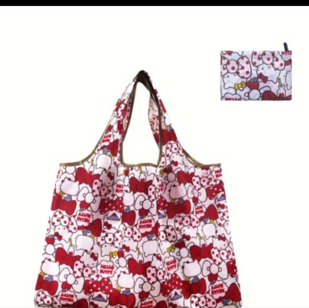 Hello Kitty Large Capacity Foldable Shopping Tote Bag -New